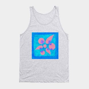 Abstract Flower - Pink and Blue Tank Top